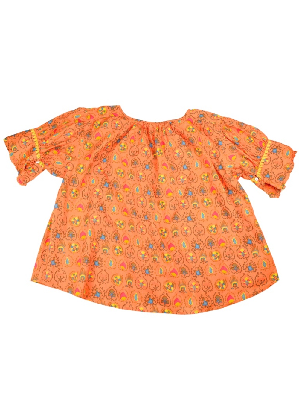 Ivy Jane Orange Boho Printed Blouse S/M - Picture 3 of 7